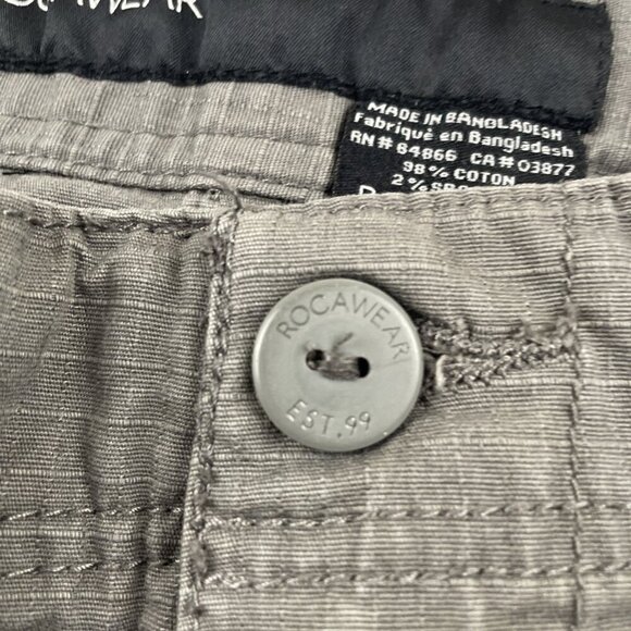 Rocawear Cargo Shorts Men’s 50B Ripstop Lightweight Hiking Camping Pockets Gray - Picture 8 of 10